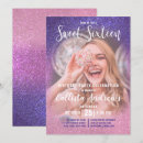 Search for violet sweet 16 invitations Glitter