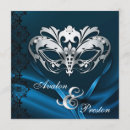 Search for silver masquerade invitations Blue
