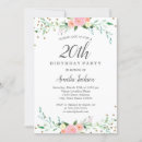 Search for 20th birthday invitations Watercolor