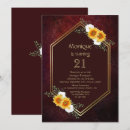 Search for sunflower border invitations Burgundy