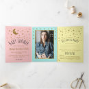 Recherche de star baby shower invitations Lune d'or et étoiles