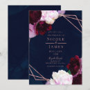 Search for rose gold and navy blue wedding invitations Watercolor