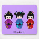 Recherche de poupée kokeshi tapis souris Kawaii