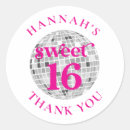 Search for sweet 16 thank you stickers Hot pink