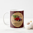 Search for vintage red truck mugs Christmas tree farm