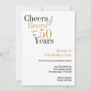 Search for beer 50th birthday invitations Cheers to 50 years