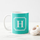 Search for plain turquoise mugs Initials