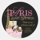 Search for pink black baby shower stickers Paris