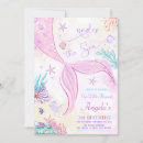 Search for pastel mermaid tail invitations Blush purple gold glitter