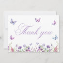 Search for purple butterfly thank you cards Wildflowers