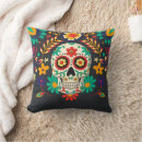 Recherche de crâne sucre coussins Halloween