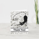 Search for funny cat thank you cards Black and white