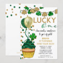 Search for lucky one birthday invitations Gold