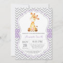 Search for purple giraffe baby shower invitations Cute