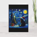 Search for van gogh christmas cards Black cat