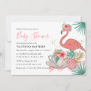 Search for pink flamingo baby shower invitations Tropical flowers