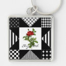 Search for red and white rose keychains For her