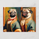 Search for pug painting postcards Vintage