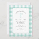 Search for mint green baby shower invitations Gingham