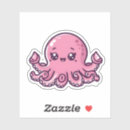 Search for octopus cartoon stickers Pink