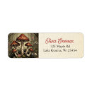 Search for toadstools return address labels Cottagecore