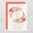 Search for coral wedding invitations Watercolor coral floral