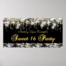 Search for sweet 16 birthday posters Black and gold