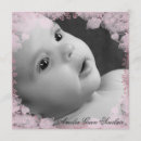 Search for flower square birth announcement cards Pink