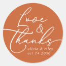 Search for love and thanks wedding stickers Minimal