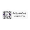 Search for purple damask return address labels Black