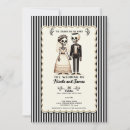 Search for cartoon bride and groom wedding invitations Illustration
