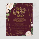 Search for burgundy quinceanera invitations Floral