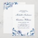 Search for floral rehearsal dinner invitations Blue