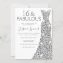 Search for dress sweet 16 invitations Silver