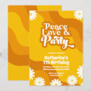 Search for peace love birthday invitations Hippie birthday party