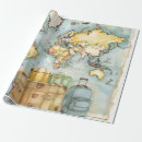 Search for world map wrapping paper Brown