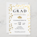 Search for gold confetti graduation invitations College