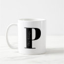 Search for letter p mugs Black and white