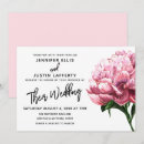 Search for pink flower wedding invitations Peony