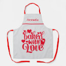 Search for red love heart aprons Chef