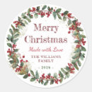 Search for rustic christmas stickers Watercolor wreath