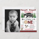 Search for lumberjack wild one birthday invitations Camping