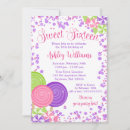 Search for candy sweet 16 invitations Purple