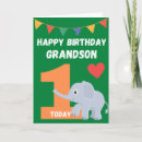 Search for grandson 1st birthday cards Elephant