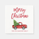 Search for vintage truck napkins Red and green
