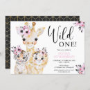 Search for chic 1st birthday invitations Wild one