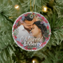 Search for merry and married ornaments Watercolor wreath