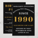 Search for 1990 birthday invitations Gold