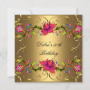 Search for pink and black 50th birthday invitations Floral