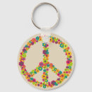 Search for flowers peace sign keychains 60s